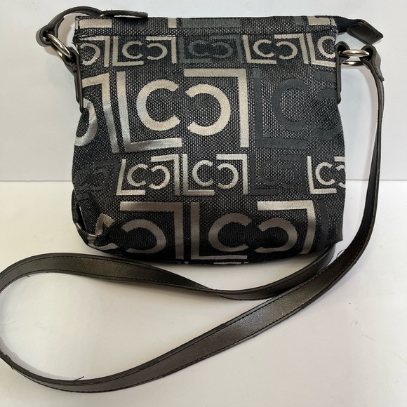 Liz Claiborne Crossbody Black and Silver Purse/Handbag USED. - Picture 1 of 10